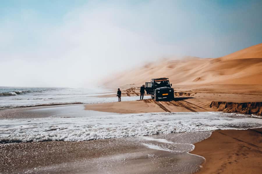 Walvis Bay: Dolphin Cruise, Pink Lakes and 4x4 Dune Drive - Pink lakes, flamingos, and salt pans that cover a big stretch